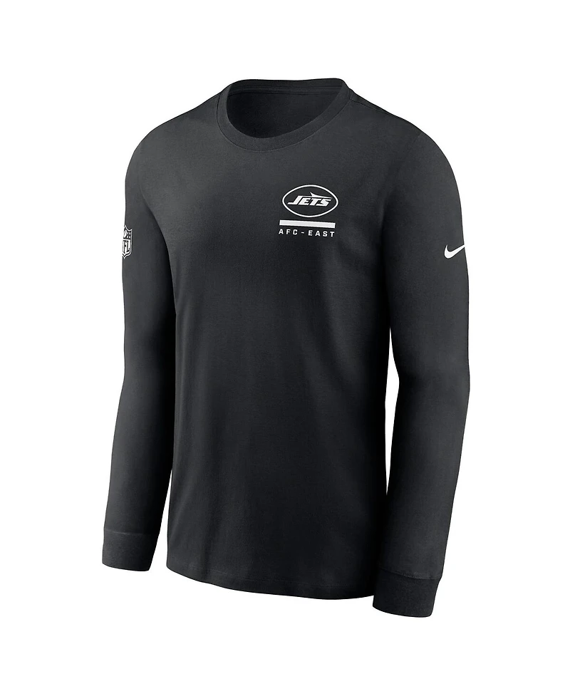 Nike Men's Black New York Jets Sideline Performance Long Sleeve T-Shirt