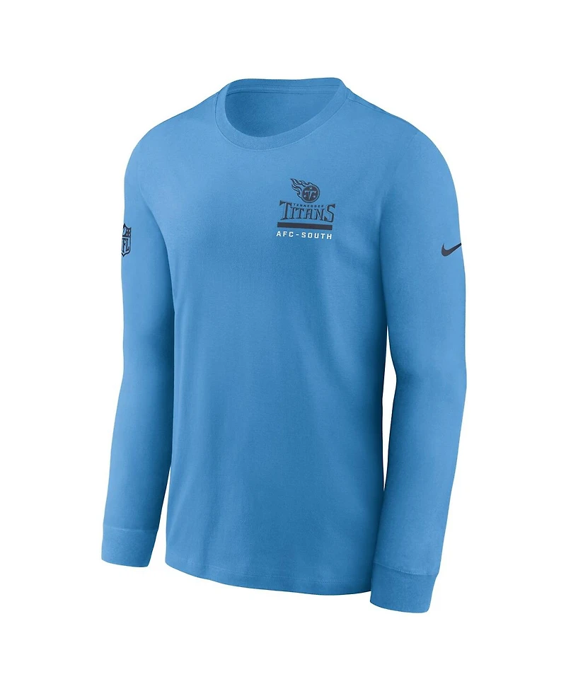 Nike Men's Light Blue Tennessee Titans Sideline Performance Long Sleeve T-Shirt