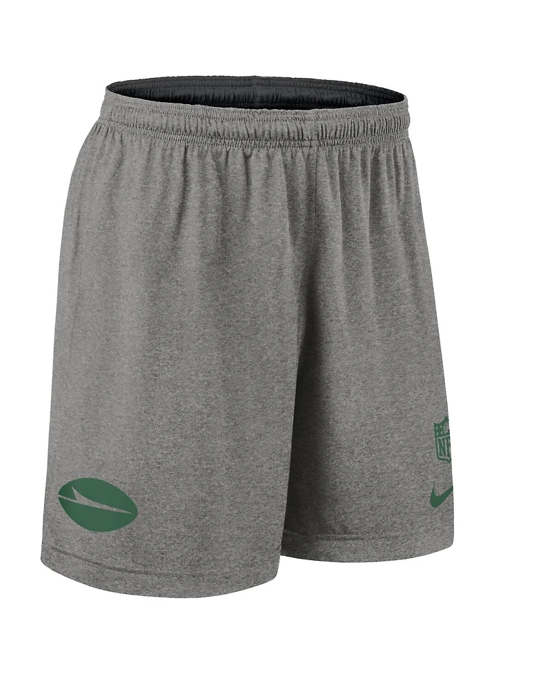 Nike Men's Black New York Jets Sideline Reversible Performance Shorts