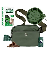 Puppington Walk Star Kit: 3-in-1 Dog Bag & Bowl plus Matching 270 Refill Poop Bags