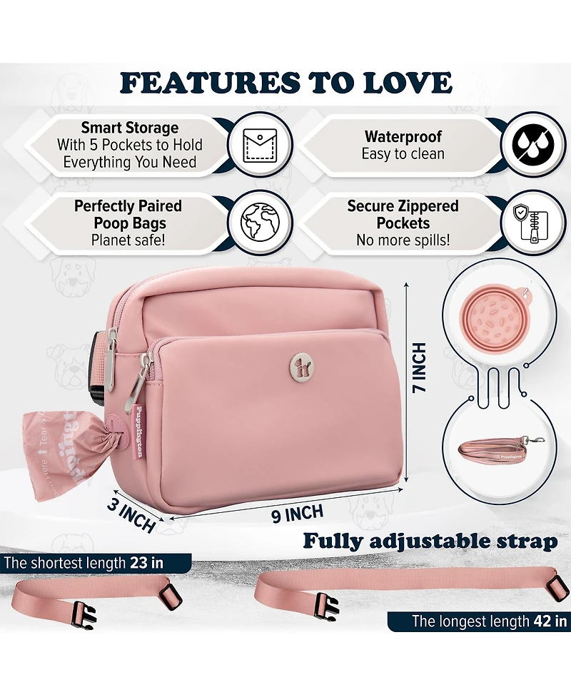 Walk Star Kit: 3-in-1 Dog Bag & Bowl plus Matching 90 Refill Poop Bags