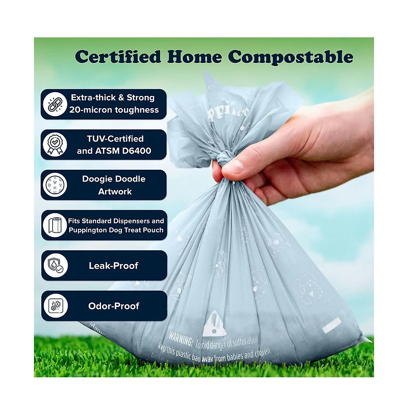 Walk Star Kit: 3-in-1 Dog Bag & Bowl plus Matching 90 Refill Poop Bags