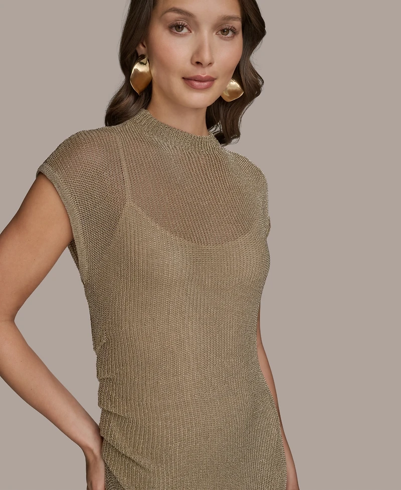 Donna Karan New York Women's Mock-Neck Midi Sweater Dress