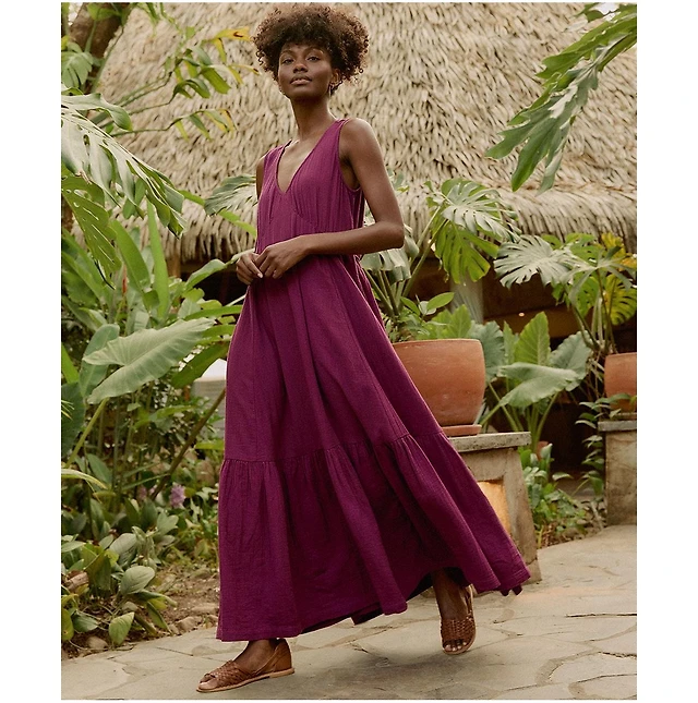 Pact Women's Organic Cotton Coastal Double Gauze Beach To Brunch Dress |  MainPlace Mall