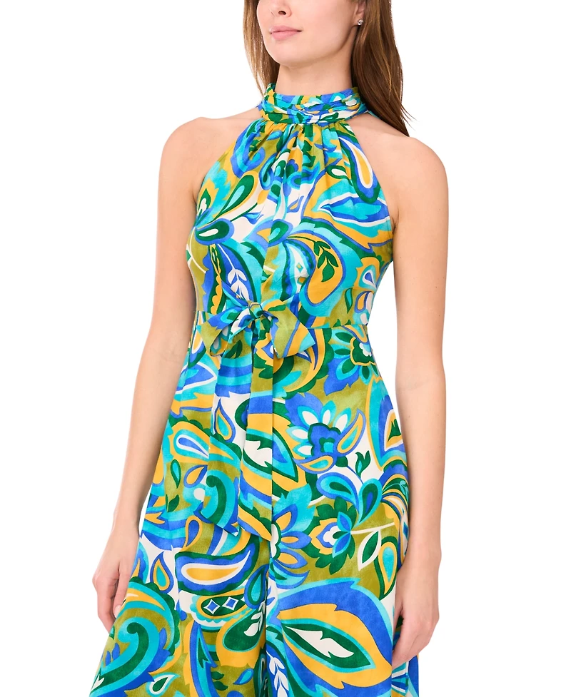 Msk Petite Halter Wide-Leg Jumpsuit