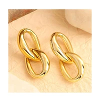 Sohi Women's White Link Drop Earrings