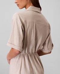 Calvin Klein Women's Tie-Waist Shirtdress