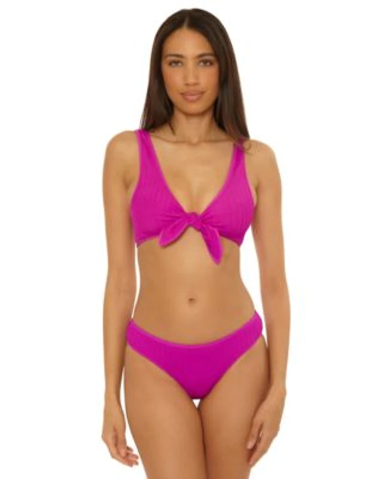 Becca Womens Crinkle Crush Bikini Top Hipster Bottoms