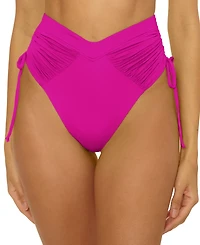 Becca Women's Color Code Shirred High-Waist Bikini Bottoms