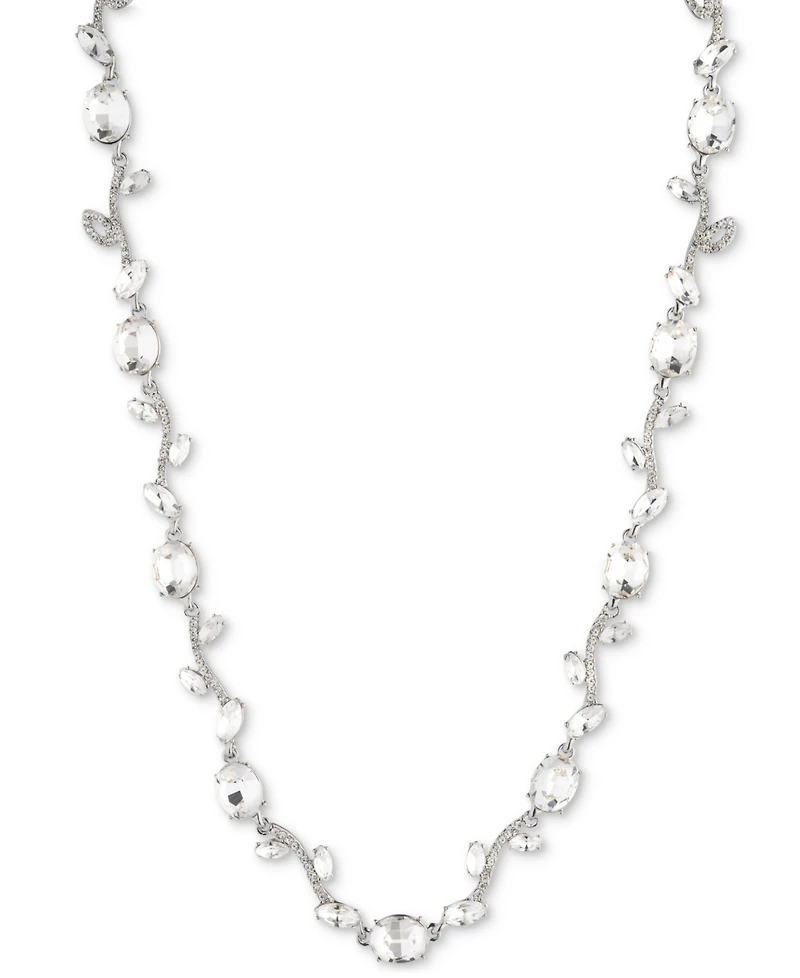 Givenchy Silver Tone Viney Crystal Collar Necklace