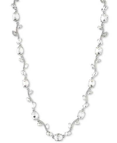 Givenchy Silver Tone Viney Crystal Collar Necklace