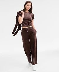 Guess Women's Couture Short-Sleeve Velour T-Shirt