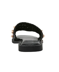 Wild Pair Women's Grettaa Embellished Flat Slide Sandals, Exclusively at Macy's