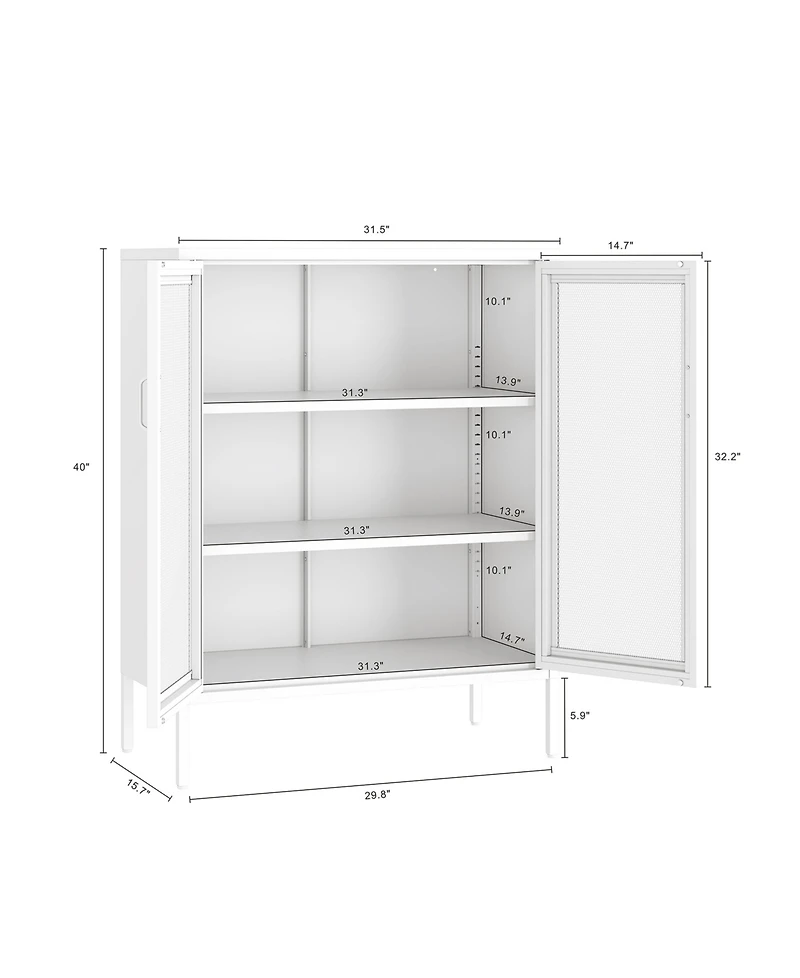 Manhattan Comfort Amelia 31.5" Modern 3-Shelf Accent Cabinet