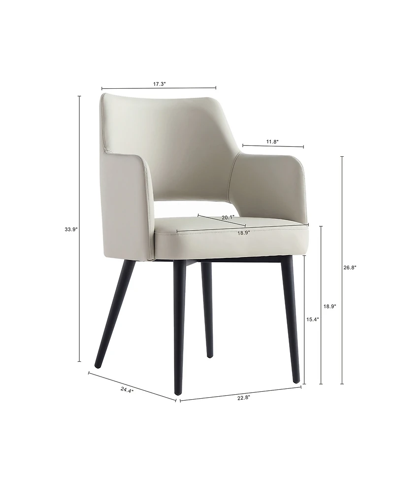 Manhattan Comfort Tremont Leatherette Upholstered Dining Armchair