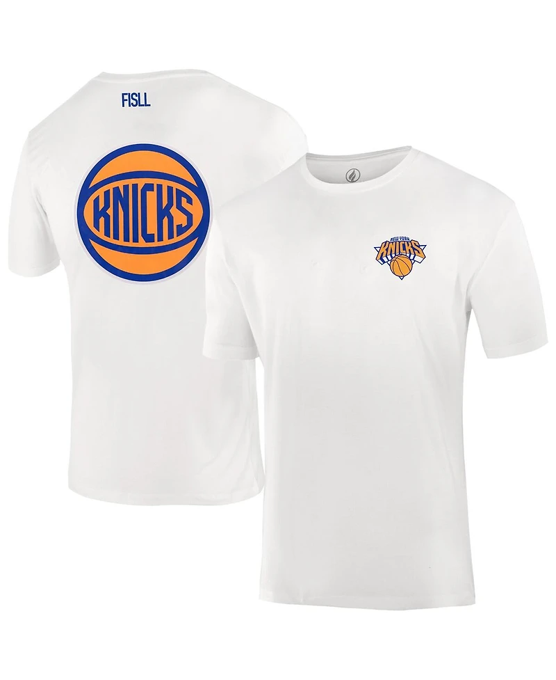 Fisll Men's and Women's White New York Knicks Burst Logo T-Shirt