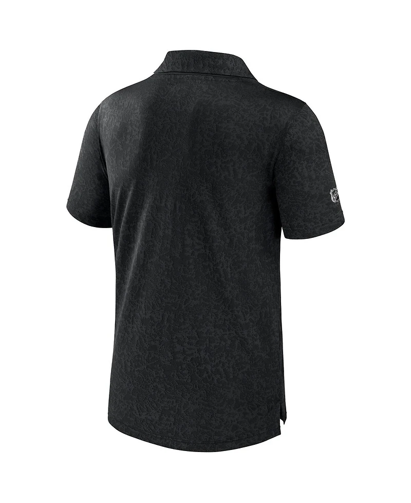 Fanatics Men's Black Arizona Coyotes Authentic Pro Jacquard Polo Shirt