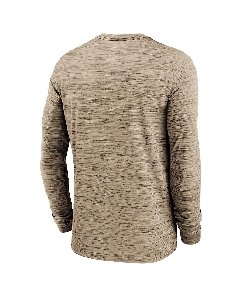 Nike Men's Brown Cleveland Browns Sideline Team Velocity Performance Long Sleeve T-Shirt