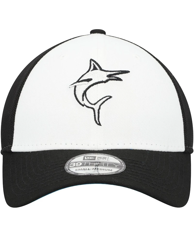 New Era Men's Black/White Miami Marlins 2023 On-Field Batting Practice 39THIRTY Flex Hat