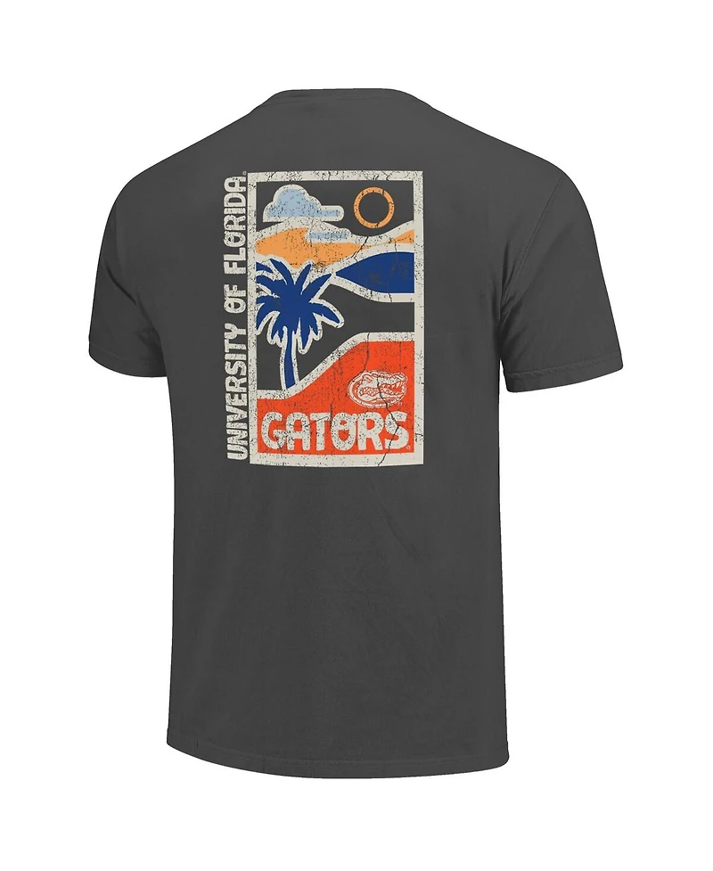 Image One Men's Graphite Florida Gators Comfort Colors Minimal Vista Distressed Graphics T-Shirt