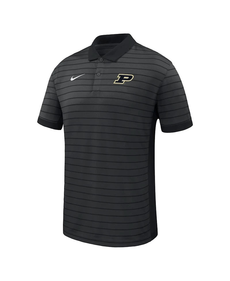 Nike Men's Black Purdue Boilermakers 2025 Early Season Coaches Sideline Victory Stripe Performance Polo Shirt