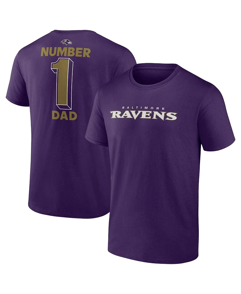 Fanatics Men's Purple Baltimore Ravens Big Tall Number One Dad T-Shirt