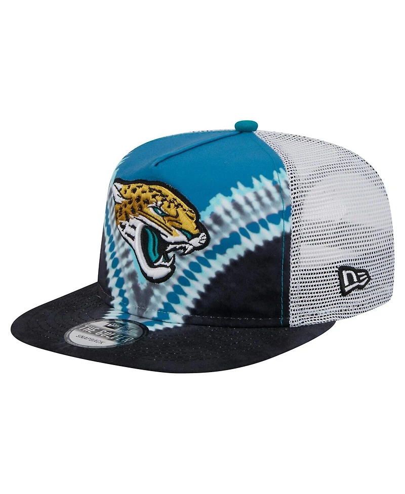 New Era Men's Teal/Black Jacksonville Jaguars Throwback Dye Golfer Snapback Hat