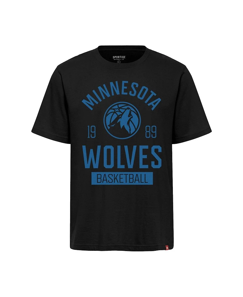 Sportiqe Men's and Women's Black Minnesota Timberwolves Duke Premium T-Shirt