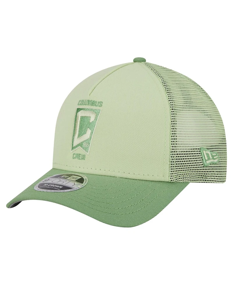 New Era Men's Green Columbus Crew Color Pack 9FORTY M-Crown A-Frame Adjustable Trucker Hat