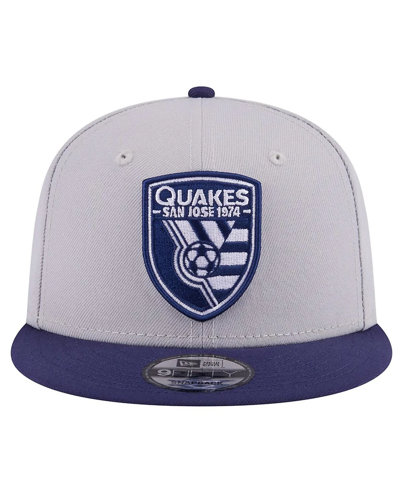 New Era Men's Gray San Jose Earthquakes Color Pack Two-Tone 9FIFTY Snapback Hat