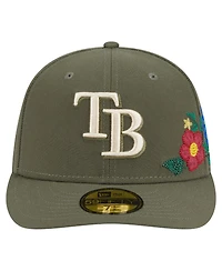 New Era Men's Olive Tampa Bay Rays Tonal Florals 59FIFTY Fitted Hat