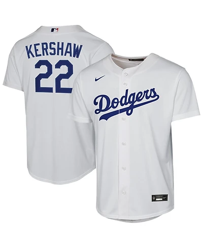Nike Big Boys and Girls Clayton Kershaw White Los Angeles Dodgers Home Replica Player Jersey