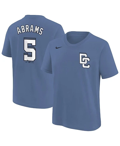 Nike Big Boys and Girls Cj Abrams Blue Washington Nationals Fuse City Connect Name Number T-Shirt