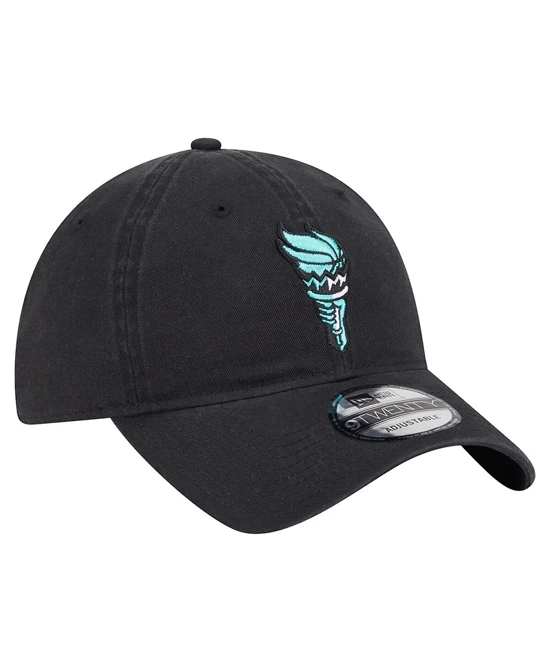 New Era Men's and Women's Black New York Liberty Core Alt Logo 9TWENTY Adjustable Hat