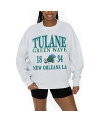 Gameday Couture Women's Ash Tulane Green Wave Premium Fleece Pullover Sweatshirt