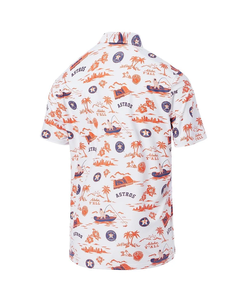 Reyn Spooner Men's White Houston Astros Pua Performance Polo Shirt