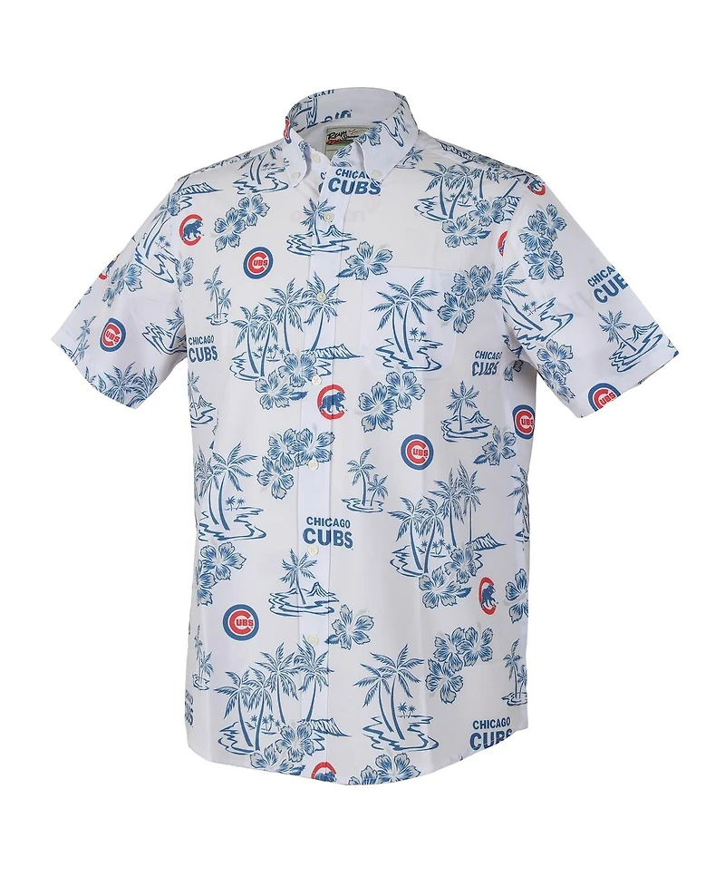 Reyn Spooner Men's White Chicago Cubs Kekai Performance Button-Up Shirt