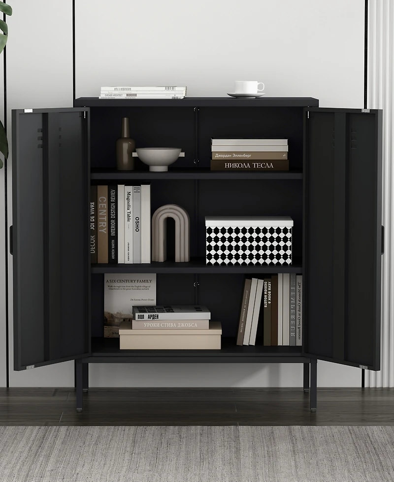 Manhattan Comfort Naomi 31.5" Modern 3-Shelf Accent Cabinet
