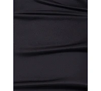 Betsy & Adam Petites V-Neck Scuba Long Sheath Dress