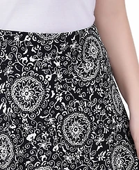 Ny Collection Petite Wide Waisted Knee Length Skirt