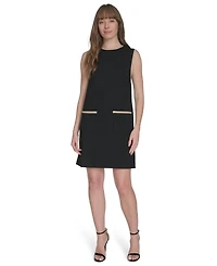 Tommy Hilfiger Petites Sleeveless Colorblocked-Pocket Shift Dress
