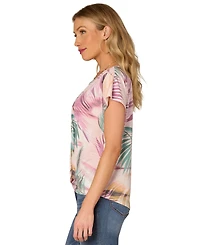 Democracy Petite Twist-Front Dolman-Sleeve Knit Top
