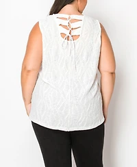 Coin 1804 Plus Spiral Wave Texture Strappy Back Tank Top