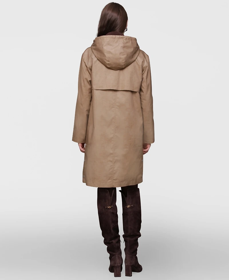 Avec Les Filles Women's Hooded Midi Canvas Jacket