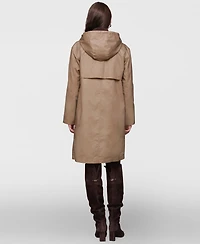 Avec Les Filles Women's Hooded Midi Canvas Jacket