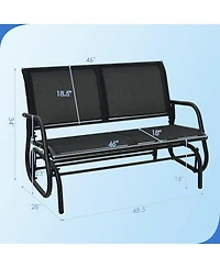 Gymax Patio Swing Glider Bench Loveseat Rocking Chair Backyard Poolside
