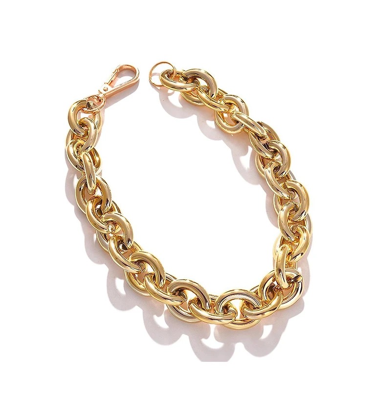 Sohi Women's Gold Metallic Chainlink Necklace