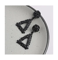 Sohi Women's Pink Corroded Drop Earrings