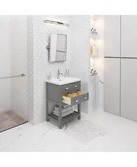 Viola 24 in. W Bath Vanity in Cashmere Grey with Ceramic Vanity Top in White with Integrated White Basin