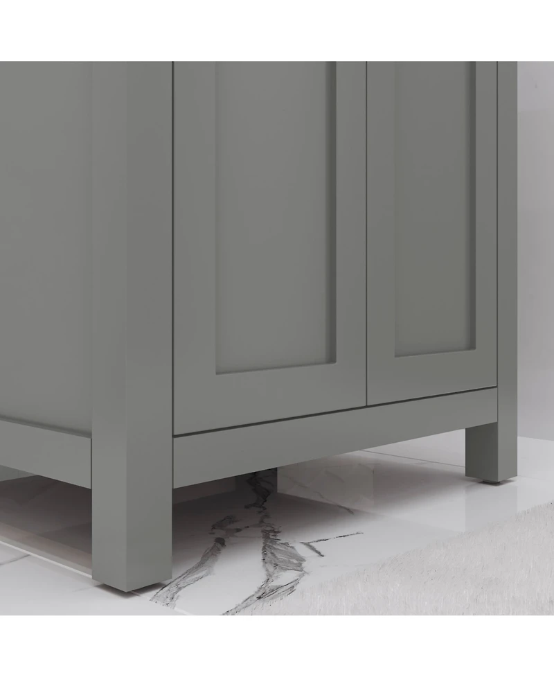 Myra 24 in. Bath Vanity in Cashmere Grey with Integrated Ceramics Vanity Top and Sink